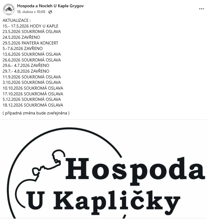Aktualizace akcí v restauraci